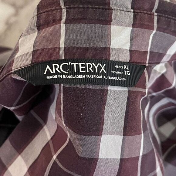 Arc'teryx Mens Size XL Brohm Plaid Cotton Short Sleeve Button Down Shirt Casual - Picture 4 of 12